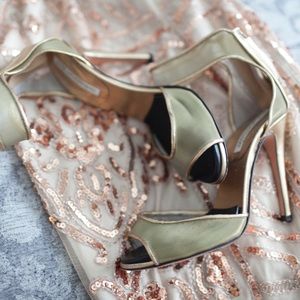 DIane Von Furstenberg Gold Heels